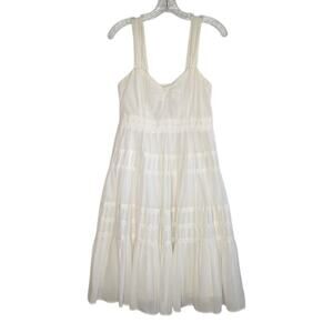 Maeve cream cotton lined sundress with pockets, size 6